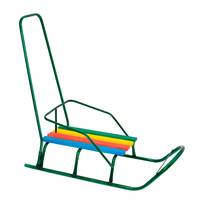 Сани Классик, круглые полозья, с ручкой. Green (22632)