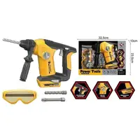 Ігровий набір дриль Power Tools, захисні окуляри, 3 насадки, лінійка. Yellow with Black (150889)