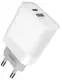 Сетевое зарядное устройство XO L64 PD Power Adapter 20W/1 USB 1 USB-C + Type-C fast cable White