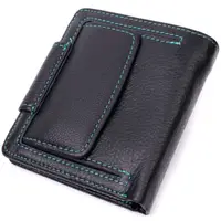Шкіряний стильний гаманець з монетницею зовні ST Leather 19454 Чорний