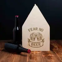 Ящик для пива "Fear no beer" для 6 бутылок, Тонированное дерево, английский