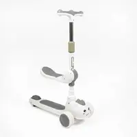 Самокат трехколесный с сидением Skyper S-17-80 колеса PU со светом и музыкой. Grey and White (189278)