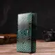 Лакированный кошелек для женщин из натуральной фактурной кожи с тиснением под рептилию CANPELLINI 21824 Зеленый