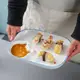 Тарелка детская на 2 секции Котик 8999 24,5х18.5 см синяя