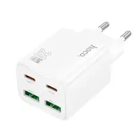 Адаптер сетевой HOCO Fundador four-port charger set N55 |2USB/2Type-C, 20W/3A, PD/QC|