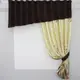 Кухонный комплект (270х170см.) шторка с ламбрекеном. Цвет венге с оливково-жёлтым. Код 097к 748-560ш