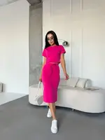 Костюм (юбка+топ) AO245 Розовый S/M