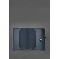 Шкіряна обкладинка-портмоне для посвідчення офіцера 11.0 темно-синя