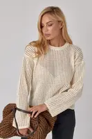 Жіноча в'язана кофта в сітку - молочний цвет, ONE SIZE
