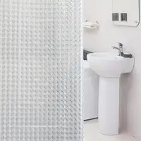 Штора для душу Tatkraft Chrystal 3D ефект з кільцями 12 шт 180X180 см 18129