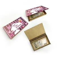 Подарункова коробка для купюр "Вітаю з Днем Народження" (рожева) 18 см Гранд Презент гпхркор005д