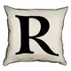 Подушка с мешковины Английская буква R 45x45 см (45PHB_ABC036_WH)
