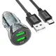 Адаптер автомобильный HOCO Type-C cable Transparent Discovery Edition dual port Z47 |2USB, QC, 3A|