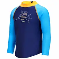 Лонгслив детский Zoggs Paper Shark Zip Sun Top UPF 50+ синий 6 лет