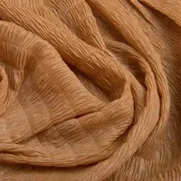 Тканина шифон жатка 95 г/м2 145 см легка, повітряна тканина для суконь, блуз і аксесуарів кемел