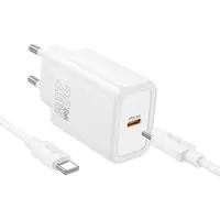 Адаптер сетевой HOCO Gentle single port charger N60 (Type-C to Type-C Set) |1Type-C, 20W/3A, PD/QC|