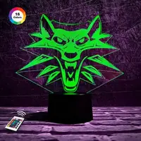 3D нічник "Ведьмак" (ВОЛІЧЕННЕ ЗОБРАЖЕННЯ) + пульт ДК + мережевий адаптер + батарейки (3 ААА)  3DTOYSLAMP