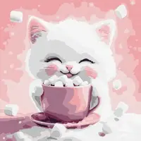 Картина по номерам "Какао для котика" 30х30 см