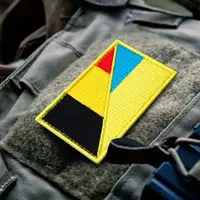Набір шевронів 2 шт з липучкою Прапор України та Бельгії 5х8 см вишитий патч нашивка шеврон Україна та Бельгія