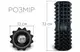 Массажный ролик EasyFit Grid Roller 33 см v.1.2 с заглушками с двух сторон (черный)