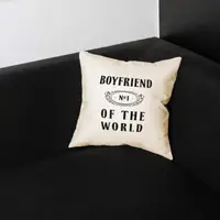 Подушка "Boyfriend №1 of the world", Білий, англійська