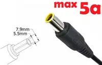Dc кабель для блока питания 7.9x5.5 or 8.0x7.4mm (+pin) (5a) (1.2m) (A class) 1 день гар.