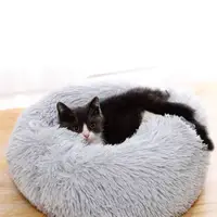 Лежак-пуф Taotaopets 552201 S Grey для котів собак круглий лежанка