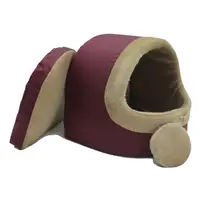 Будка для котів і собак Хутро Бордовий, №1 360х320х320
