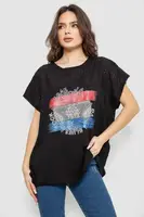 Футболка женская с принтом, цвет черный, 244RW532