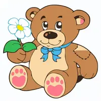 Картина по номерам "Медвежонок с цветком" 20х20 см
