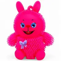 Игрушка-светяшка "Зайка Лохматик", малиновая