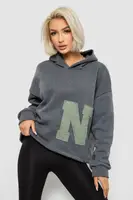 Худи женский с капюшоном на флисе, цвет серый, 257R335