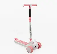 Самокат трехколесный с сидением Skyper QF-2102 колеса PU со светом и музыкой. Pink and White (189250)