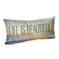 Подушка для дивана бархатная Life is beautiful 50x24 см (52BP_EX007)