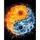 Картина по номерам Strateg ПРЕМИУМ Инь-Янь вода и пламя размером 40х50 см (DY032)