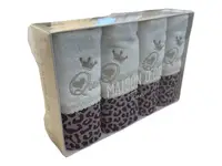 Набір турецьких кухонних рушників Maison D'or Queen Ecru-Dark Lilac махрові 30х50см (4 шт)