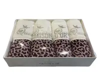 Набор турецких кухонных полотенец Maison D'or Queen Ecru-Dark Lilac махровые 30х50см (4 шт)