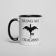 Кружка GoT "Bring me Dragons", Черный, английский, Деревянная подарочная коробка с гравировкой, 330 мл
