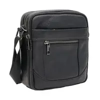 Чорна шкіряна сумка Borsa Leather 10m223-black