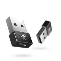 Адаптер-переходник Baseus USB 2.0 Male to Type-C Female 2.4A, Black (CATJQ-A01)