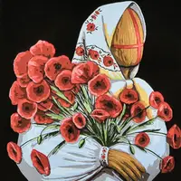 Картина по номерам Strateg ПРЕМИУМ Маковия на черном фоне с лаком размером 40х40 см (AV4040-91)