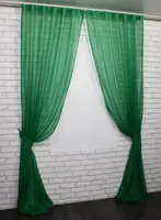 Комплект декоративных штор из шифона, цвет зелёный. 006дк 3
