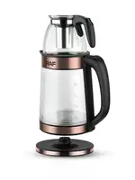 Электрочайник Hoffmans HM-7827 1800W • Стеклянный чайник с заварником 2,2 л + 0,5 л для быстрых напитков