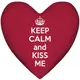 Подушка сердце XXL Keep calm and kiss me 57x57 см (6PS_15L061)