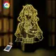 3D ночник "Вайолет Эвергарден" (УВЕЛИЧЕННОЕ ИЗОБРАЖЕНИЕ) подарочная упаковка + 16 цветов + пульт ДУ 3DTOYSLAMP
