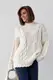Вязаный свитер с косами oversize - кремовый цвет, S