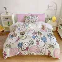 Постільна білизна 3D полуторна з мікросатину Hello Kitty 31416 150х215 см 70х70 см