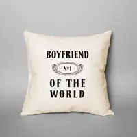 Подушка "Boyfriend №1 of the world", Белый, английский