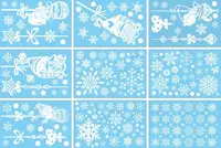 Набір новорічних наклейок на вікно New Year 8 13764 20х30 см 9 аркушів