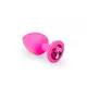 Анальная пробка с розовым кристаллом Soft Silicone Pink Silicone Pink-Rhodolite, M